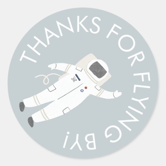Astronaut Space Party Bedankt voor uw Sticker (Voorkant)