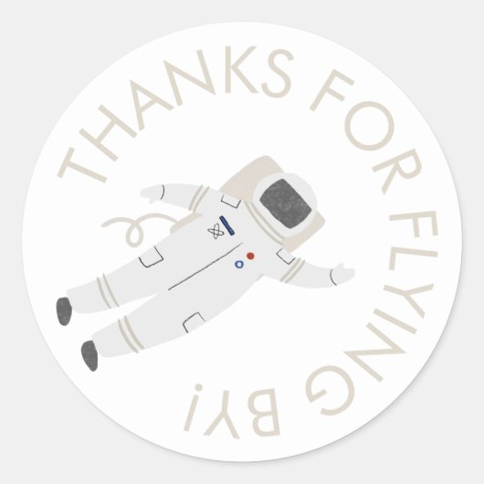 Astronaut Space Party Bedankt voor uw Sticker (Voorkant)