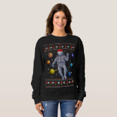 Astronaut Space Planets Liever Lelijk Kerstzweet Trui (Voorkant volledig)