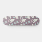Astronaut Space Planets Paars Blue Pattern Persoonlijk Skateboard (Horizontaal)