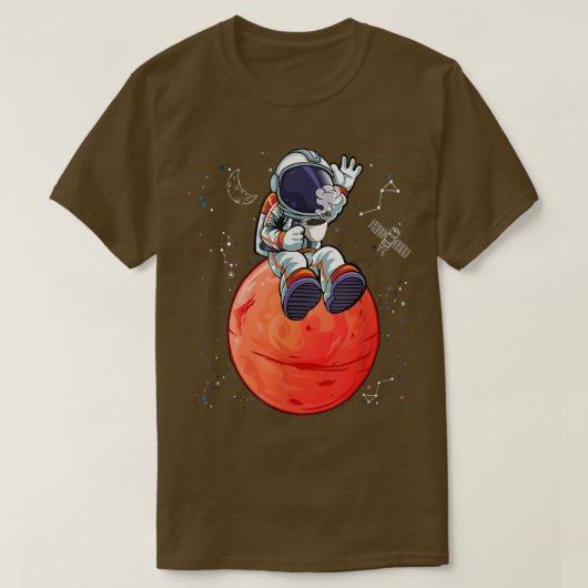 Astronaut Space Planets Spaceships T-Shirt (Design voorkant)