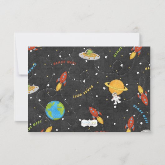 Astronaut Space Rocket Birthday Hartelijk dank Bedankkaart (Achterkant)