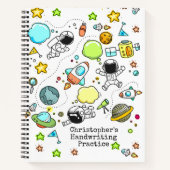 Astronaut Space Rockets handschrift Notitieboek (Voorkant)