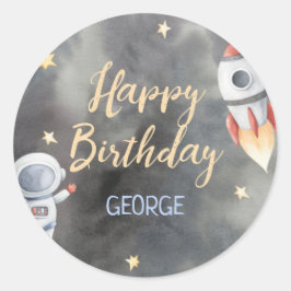 Astronaut Space Shipcake Topper Ronde Sticker