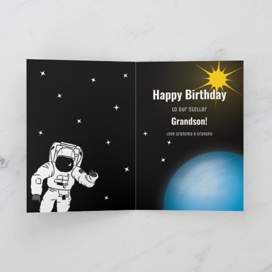 Astronaut / Space Social Distancing Black Birthday Kaart (Binnen)