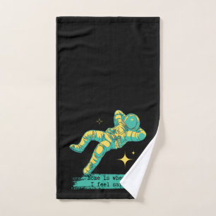 Astronaut Space Stars Home is waar ik me veilig vo Bad Handdoek