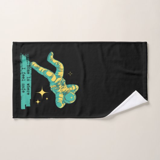 Astronaut Space Stars Home is waar ik me veilig vo Bad Handdoek (Handdoek)