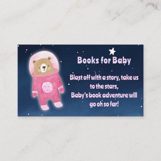 Astronaut Space teddy Bear Boeken voor Baby Reques Informatiekaartje (Voorkant)