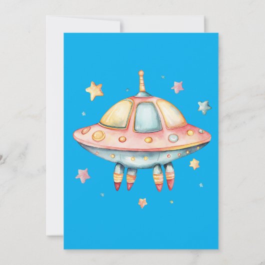 Astronaut Space-Theme Custom Birthday Party Kaart (Achterkant)
