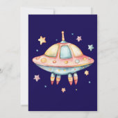 Astronaut Space-Theme Custom Birthday Party Kaart (Achterkant)