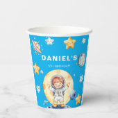 Astronaut Space-Theme Custom Birthday Party Papieren Bekers (Achterkant)