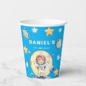 Astronaut Space-Theme Custom Birthday Party Papieren Bekers (Voorkant)