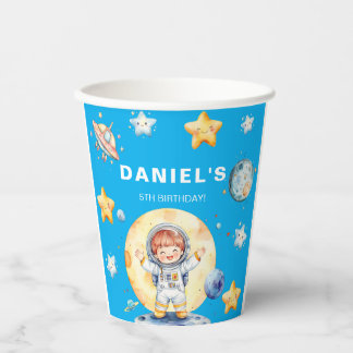 Astronaut Space-Theme Custom Birthday Party Papieren Bekers