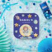 Astronaut Space-Theme Custom Birthday Party Papieren Bordje (Feest)