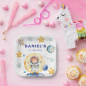 Astronaut Space-Theme Custom Birthday Party Papieren Bordje (Feest)