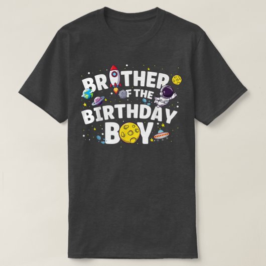 Astronaut Space Theme Party Brother of the Birthda T-shirt (Design voorkant)
