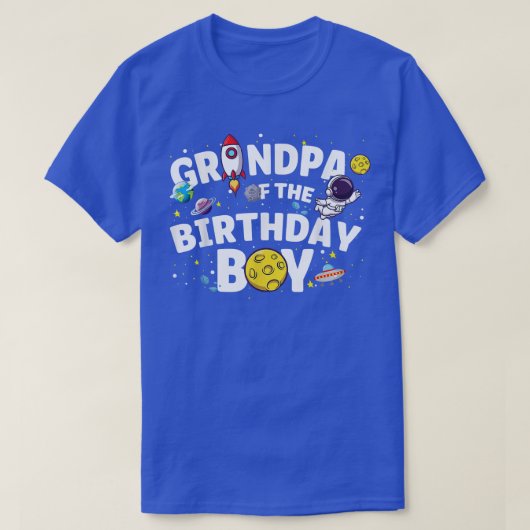 Astronaut Space Theme Party Grandpa of the Birthda T-shirt (Design voorkant)