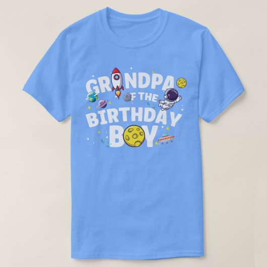 Astronaut Space Theme Party Grandpa of the Birthda T-shirt (Design voorkant)