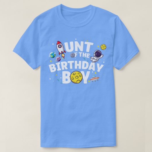 Astronaut Space Theme Party tante of the Birthday  T-shirt (Design voorkant)