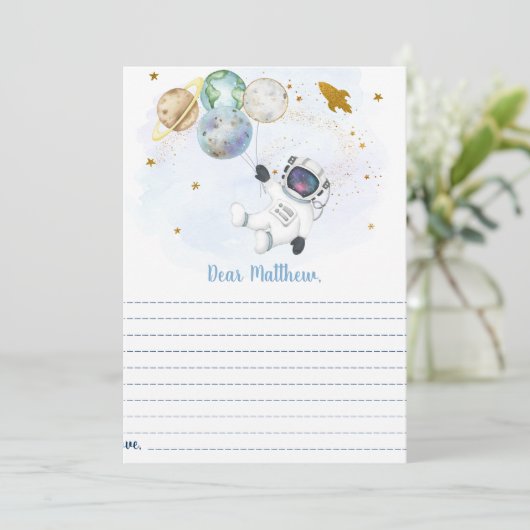 Astronaut Space Time Capsule 1e Verjaardag Kaarten (Staand voorkant)