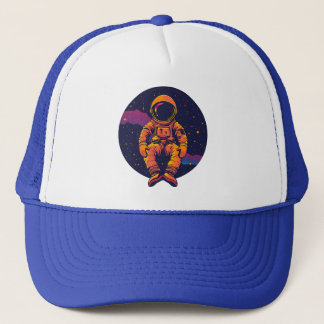 Astronaut Space Trucker Hoed – Retro Kosmische Gra Pet