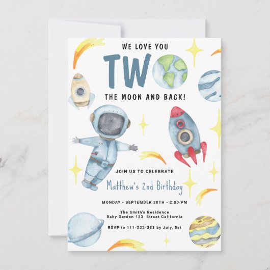 Astronaut Space Two op de verjaardag van de maan Kaart (Voorkant)