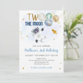 Astronaut Space Two The Moon Birthday Kaart (Staand voorkant)