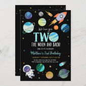 Astronaut Space Two The Moon Birthday Kaart (Voorkant / Achterkant)