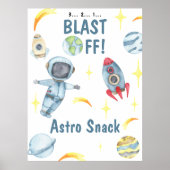 Astronaut Space Verjaardag Astro Snack Poster (Voorkant)