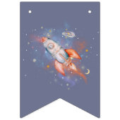 Astronaut Space Verjaardag bunting banner (Eerste vlag)