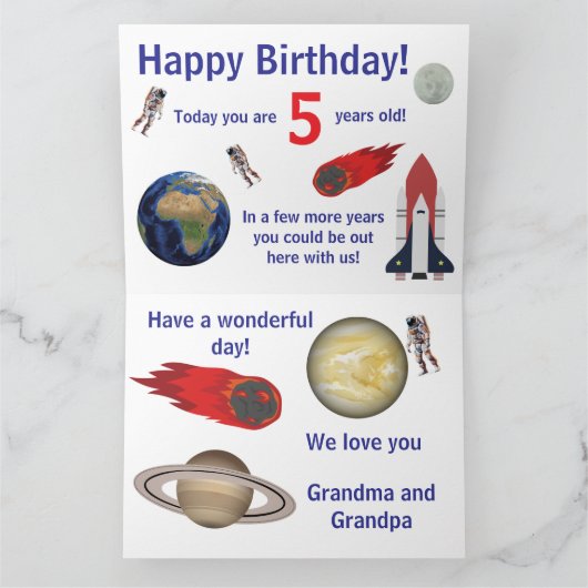 Astronaut Space Verjaardag Kaart (Binnen)