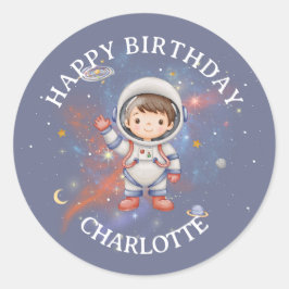 Astronaut Space Verjaardag Sticker