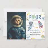 Astronaut Space vierde verjaardag Kaart (Voorkant)
