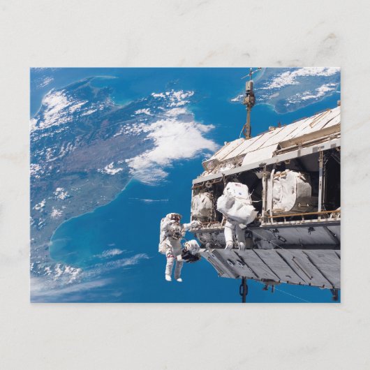 Astronaut Space Walk Boven Aarde Briefkaart (Voorkant)