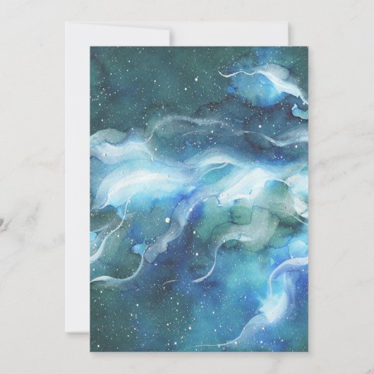 Astronaut Spaceman Galaxy Birthday Party Kaart (Achterkant)