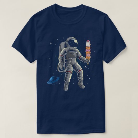Astronaut Spaceman Ice Cream Cats Planets Space Dw T-shirt (Design voorkant)