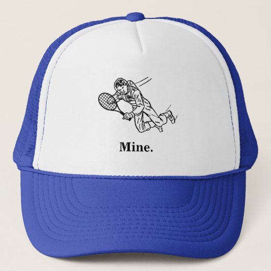 Astronaut Spaceman met Tennis Racket Trucker Pet (Voorkant)