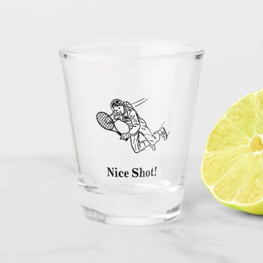 Astronaut Spaceman Tennis Player Shot Glas (Voorkant)
