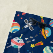 Astronaut Spaceships Buitenruimte Aangepaste Kinde Strandlaken (In situ)