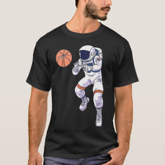 Astronaut speelt basketbal in de ruimte t-shirt