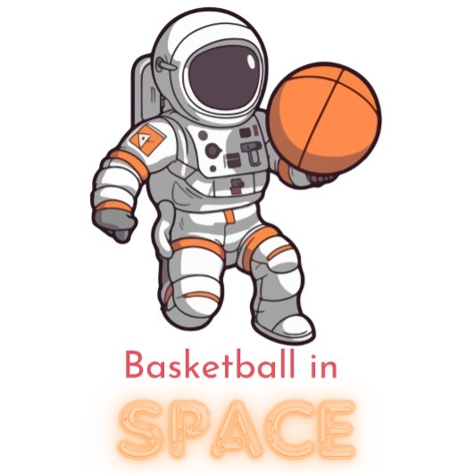 Astronaut speelt basketbal in het Space t-shirt