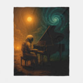 Astronaut speelt piano in Split Reality - Surreali Fleece Deken (Voorkant)