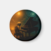Astronaut speelt piano in Split Reality - Surreali Magneet (Voorkant)