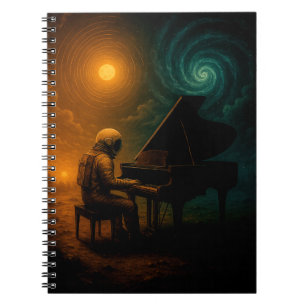 Astronaut speelt piano in Split Reality - Surreali Notitieboek