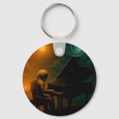 Astronaut speelt piano in Split Reality - Surreali Sleutelhanger (Achterkant)