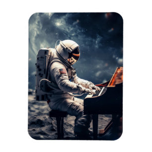 Astronaut speelt piano op de maan magneet