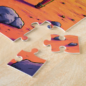 Astronaut spelen Piano Moon Cartoon Space Legpuzzel (Zijkant)