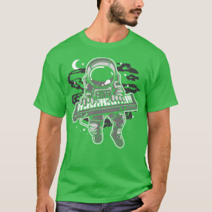 ASTRONAUT SPELEN TOETSENBORD T-SHIRT