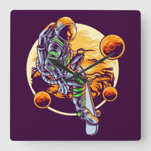 Astronaut Square Wall klok