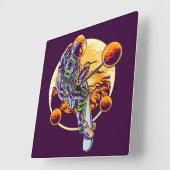 Astronaut Square Wall klok (Hoek)